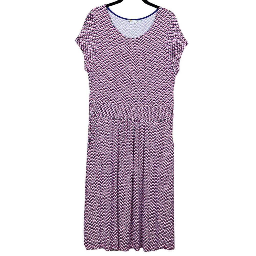 Boden Amelie Strawberry Geometric Print Jersey Dress Short Sleeve SIze 12